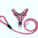 Reflective Nylon Braided Pet Leash Harness Set