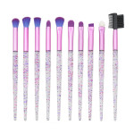 Transparent Starry Sky Plastic Handle Makeup Brush Set