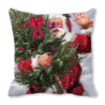 Christmas Linen Pillow Cover Sofa And Bedside Cushion Cover