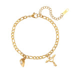 Fashion Magnet Angel Wings Key Lock Couple Bracelet