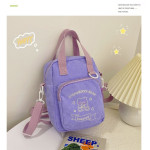 Cute Embroidery Bear Soft Sister Student Corduroy Hand Crossbody Bag