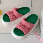 Candy Colored Cotton And Hemp Slippers For Home Use In Leisure Room