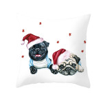 Pet Printing Christmas Peach Skin Fabric Pillow Cover