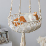 Macrame Cat Hammock, Handwoven Hanging Cat Bed, Boho Cat Swing With Hanging Kit For Indoor Outdoor Home Decor Hang On Wall Cat Hammock Bed For Sleeping, Playing, Climbing And Lounging