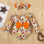 Children's Flare Sleeve Floral Romper Band Set