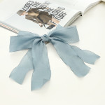 Hairpin Fairy Temperament Sweet Solid Color Mesh Bow Streamer Top Clip On The Back Of The Head