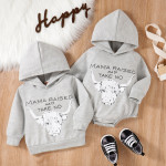 Long Sleeved Cartoon Letter Print Hoodie Top In Children Leisure Hoodie