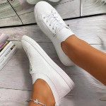 Women's Shoes European And American White Shoes Round Toe Strap Flat Bottom