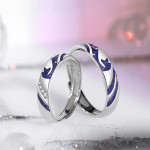 Couple Ring Sterling Silver Niche Design Enamel Opening Ring