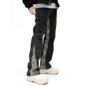 Men's High Street Design Stitching Camouflage Jeans