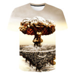 Men Casual Hawaiian Short Sleeve Printed T Shirt