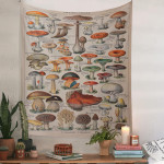 European Retro Mushroom Hanging Cloth Plant Homestay Tapestry