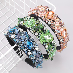 Crystal Geometric Glass Drill Full Rhinestone Headband