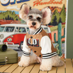 Pet Fashion Minimalist Plaid Baseball Suit