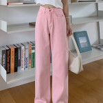 High Waist Slim Wide Leg Pants Loose Straight Trousers