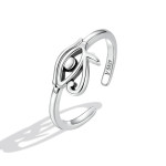 Sterling Silver S925 Simple Eye Guard Ring