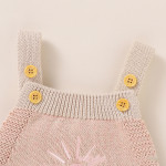 Autumn New Baby Embroidered Strap Knitted Jumpsuit