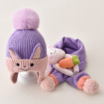 Children's Hat Baby Wool Earmuffs Hat Scarf Suit