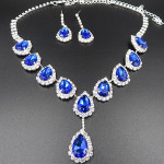 Bridal Jewelry Set Color Rhinestone Necklace