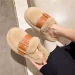 Women's Thick Bottom Plush Plush Slippers Outerwear