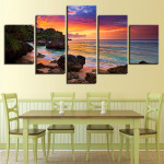 Valley Wall Painting Spray-painted Oil Painting Decorative Painting Wulian Beautiful Sunset Scenery By The Sea