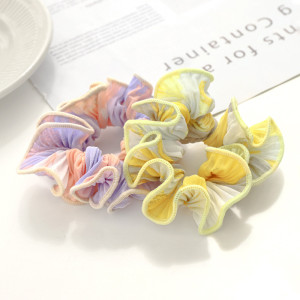 Pleated Color Tie Dye Large Intestine Ring Japanese And Korean Temperament Girl Head Rope Hair Accessories