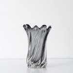 Modern American Living Room Petal Mouth Glass Vase Grey