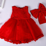 The new baby Bow Dress Dress Age 0-2 years old baby full moon child gauze skirt