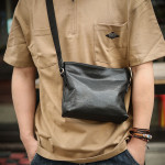 Leather Shoulder Bag Horizontal Zipper Casual