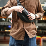 Men's Plant-tanned Cow Leather Cross-body Mobile Phone Bag