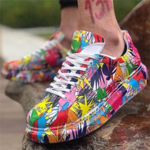 Autumn New Camouflage Lace Up Round Head Single Shoes For Women