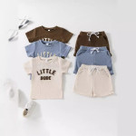 Children's Casual Printed Short Sleeves Shorts Suit