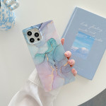 Square Gilt Marble Silicone Straight Edge Phone Case Protector