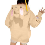 Women's Autumn And Winter Embroidered Cute Rabbit Ear Pocket Hoodie