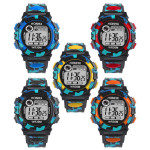 Digital Chronograph Calendar Waterproof One-eye Camouflage Sports Watch