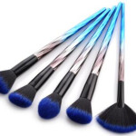 A 10pcs Pro Makeup Brush Set - Blue Color Family