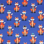 Plain Cotton Fabric Nordic Style Animal Fox Print Handmade DIY