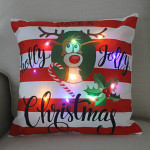 New Christmas Cushion Cover 45x45 Led Light Christmas Decorations For Home Santa Claus Printed Christmas Pillow Case