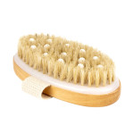 Bamboo Handleless Oval PPR Soft Bead Bristle Bath Brush SPA