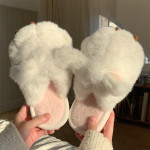 Women's Cute Cat Paw Baotou Cotton Slippers In Winter