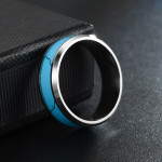 Men's And Women's Fashion Stainless Steel And Turquoise Rings