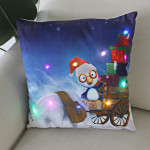 New Christmas Cushion Cover 45x45 Led Light Christmas Decorations For Home Santa Claus Printed Christmas Pillow Case