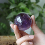 Natural Brazilian Amethyst Ball Ornaments Original Stone Hand Sanding