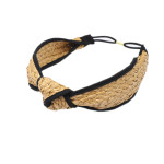 Raffia Hand-woven Fabric Wide Headband Hairband Literary Hair Accessories