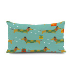 Pillow Back Cartoon Cute Little Dachshund Heat Transfer Print Short Plush Chair Back Backrest