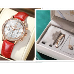 Women's Quartz Watch With Diamond Inlaid Multi-function Timing