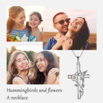  Hummingbird Cross Necklace Gifts for Women Sterling Silver