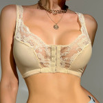 French Lace Thin Gathering Bra Front Buckle