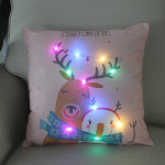 New Christmas Cushion Cover 45x45 Led Light Christmas Decorations For Home Santa Claus Printed Christmas Pillow Case