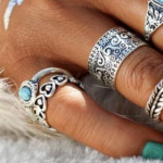 Turquoise 10 Piece Set Joint Combination Ring